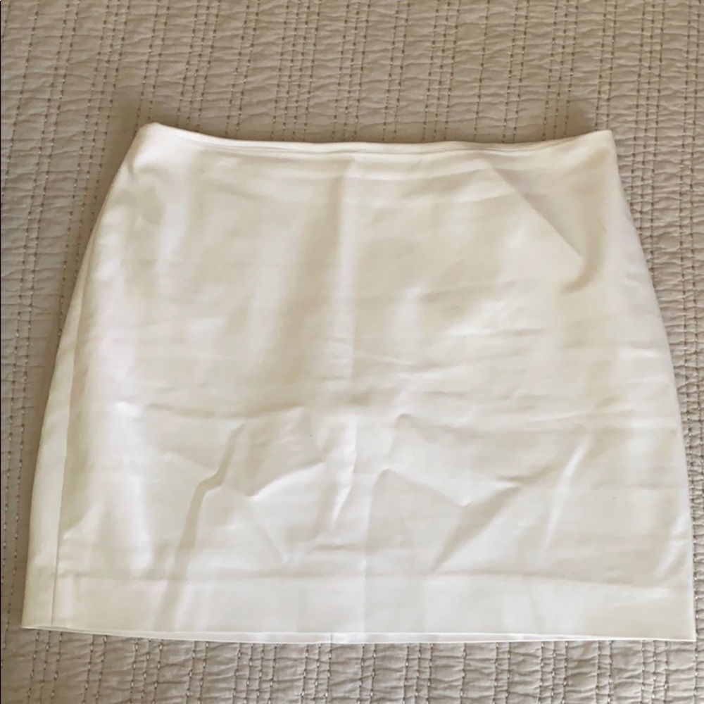 White fabric mini skirt